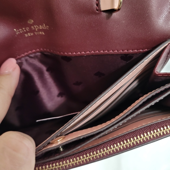 Kate Spade Kerri Small Flap Wallet On A String /Cherrywood - Picture 10 of 16